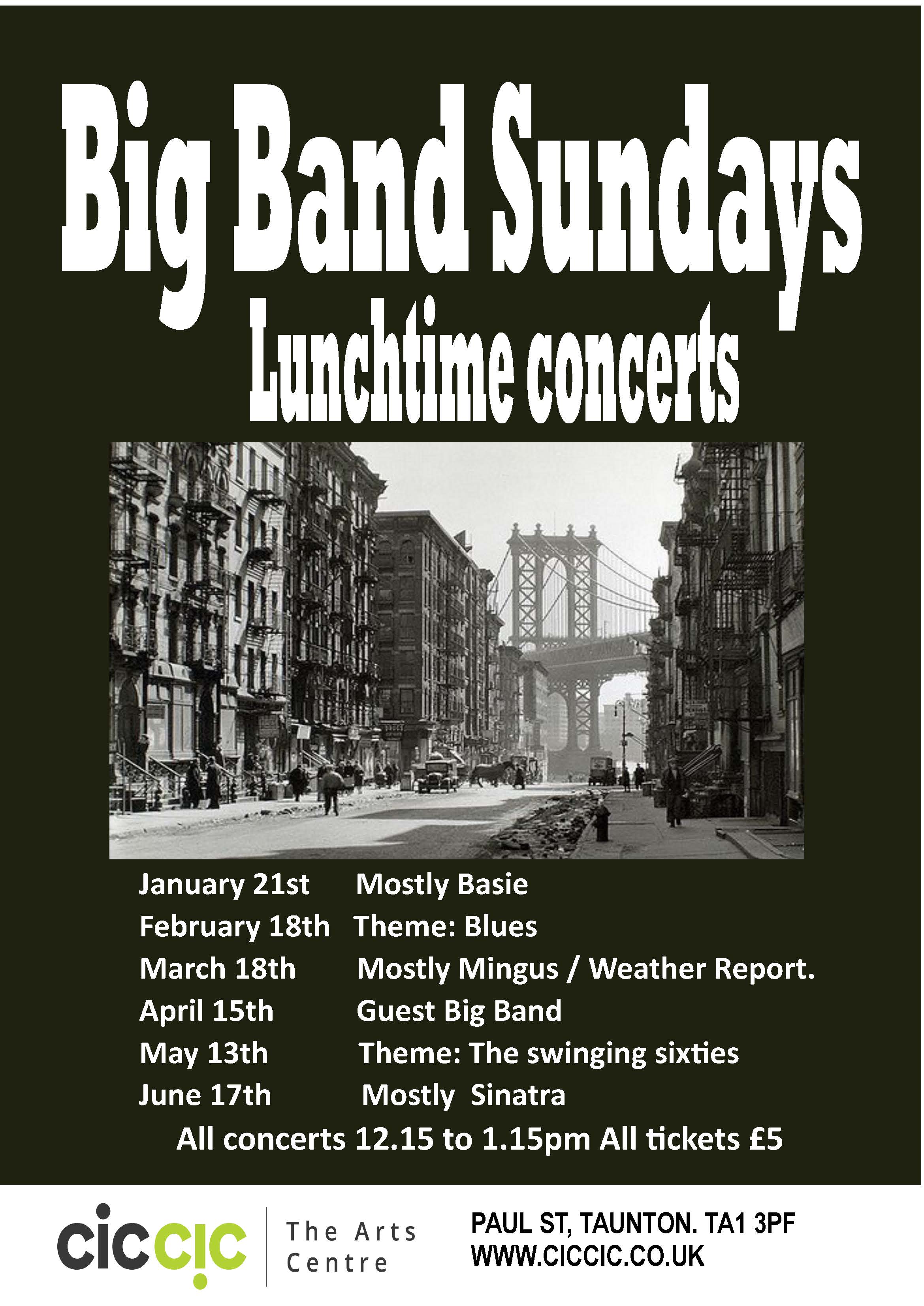 Big Band Sunday Lunchtime Concert – Postponed due to weather-18th Mar