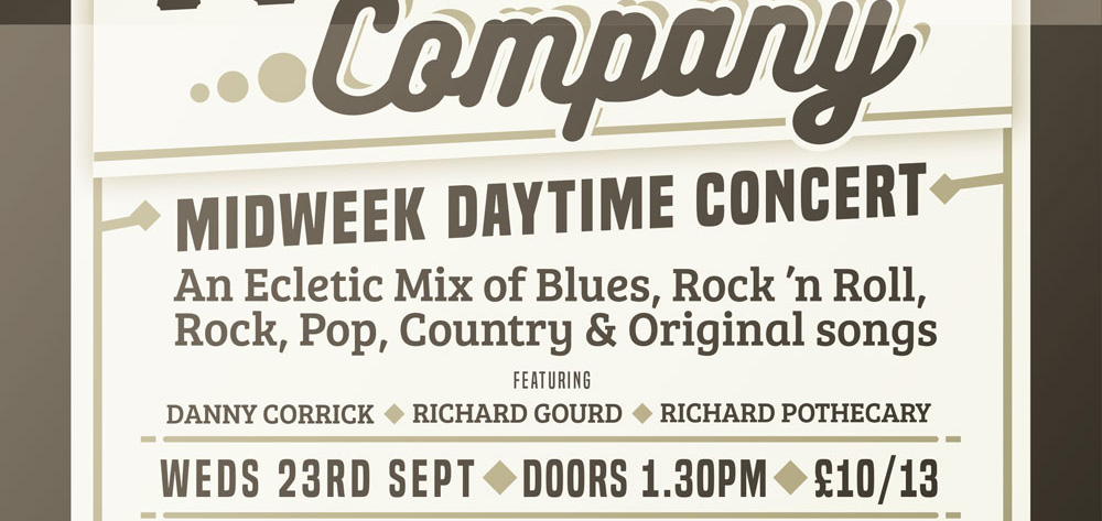 Midweek Daytime Concert with Three’s Company – Weds 23rd Sept
